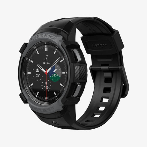 ACS06488 - Galaxy Watch 6 Classic (47mm) Case Rugged Armor Pro in black showing the front